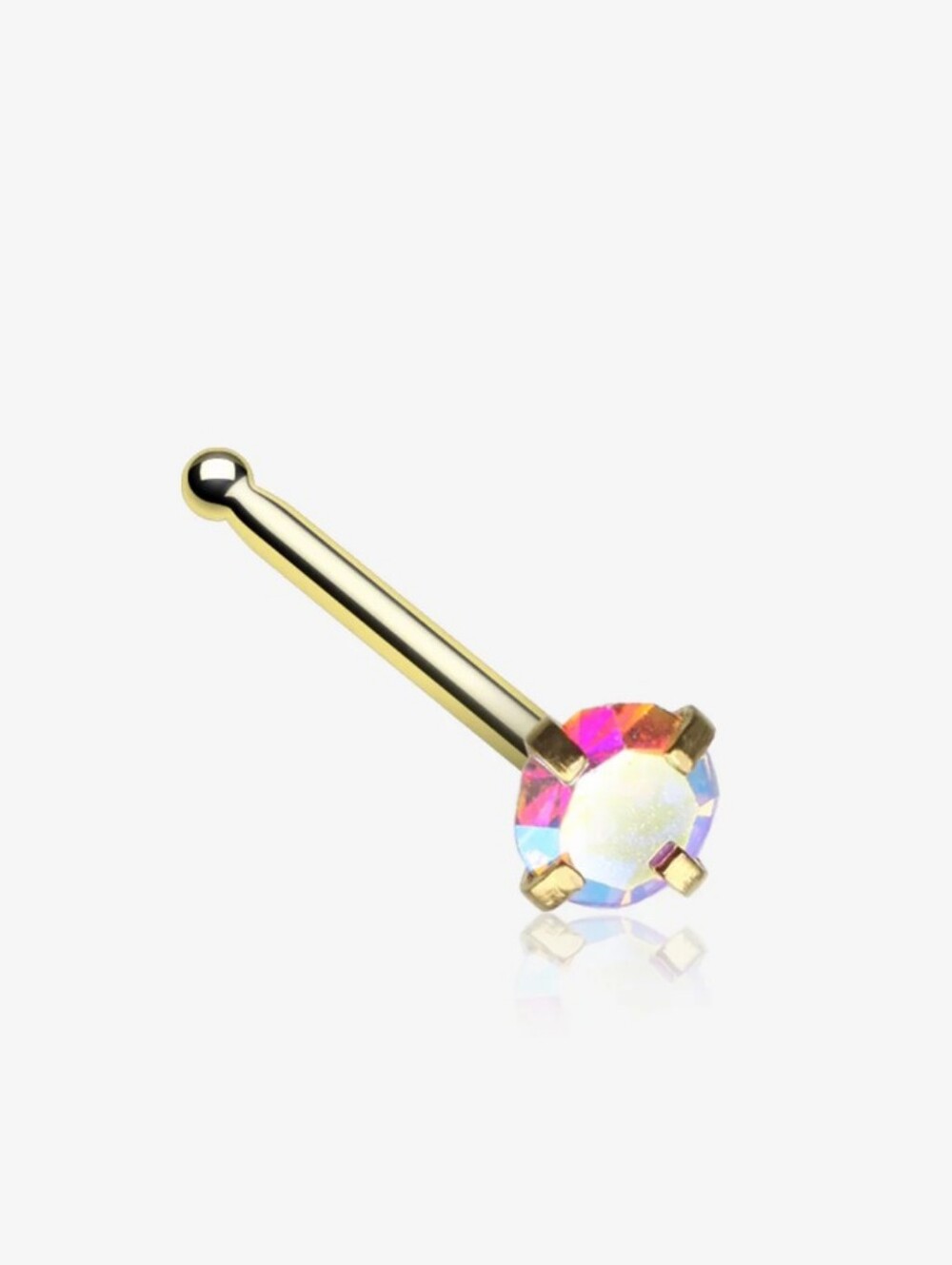 Iridescent Gem Gold Nose Stud